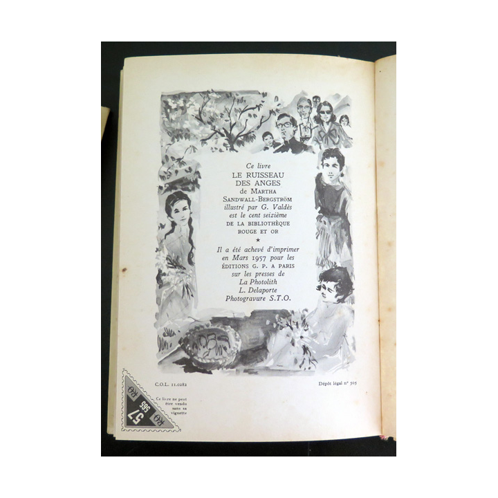 Le Ruisseau des anges de Martha Sandwall bergstrom collection Rouge et Or éditions G.P 1957