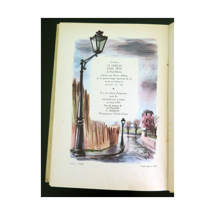 Le Cheval sans tête de Paul Berna collection Rouge et Or éditions G.P 1955
