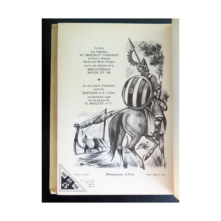 Le Viking au bracelet d'Argent de P-J Bonzon collection Rouge et Or éditions G.P 1956