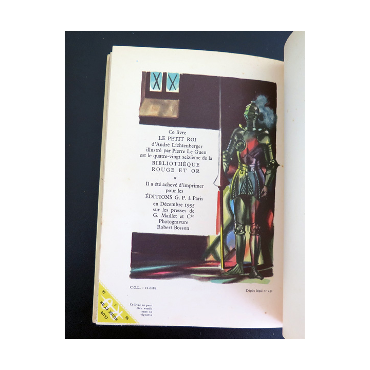 Le Petit Roi de André Lichtenberger collection Rouge et Or éditions G.P 1955