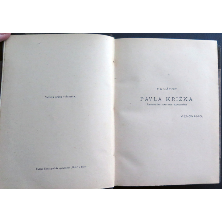 Livre tchèque Pavla Krizka Tri Rapsodie Jirasek : Bratrstvo Tome II Maria 1921