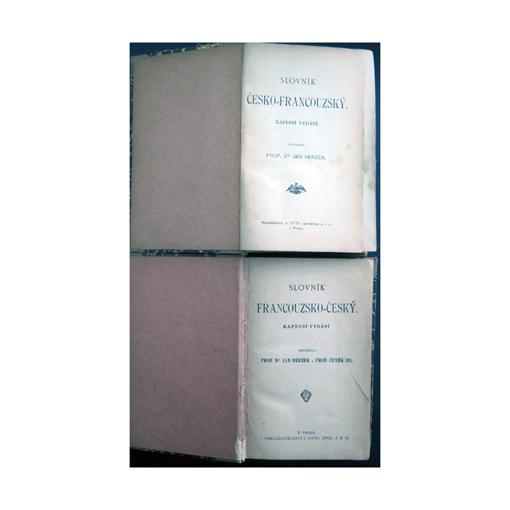 Paire de dictionnaires français Tchèque et Tchèque Français Herzer-Ibl