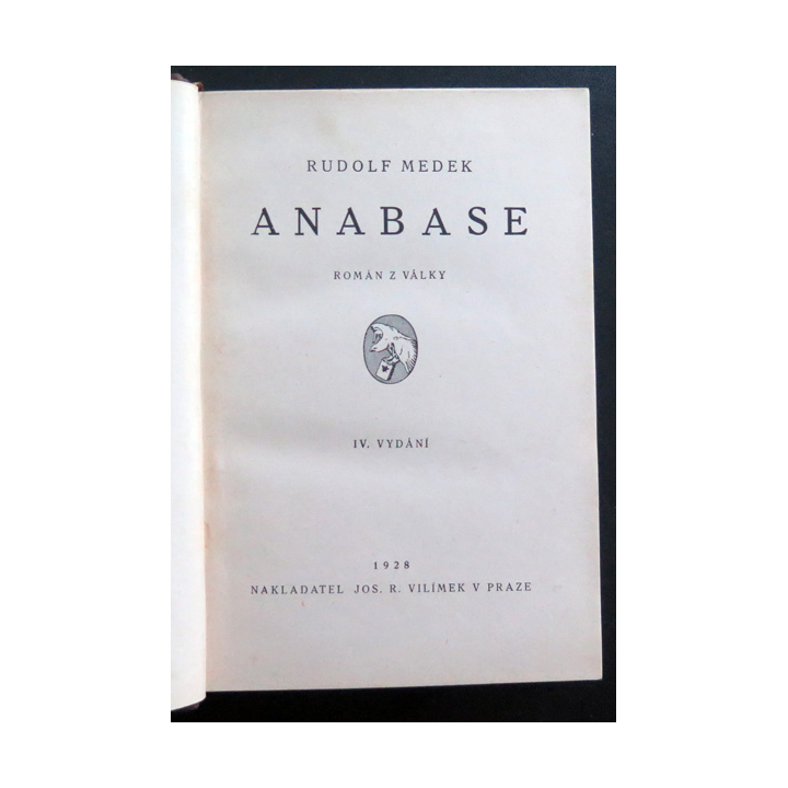 Livre Roman tchèque Anabase de Rudolf Medek 1928