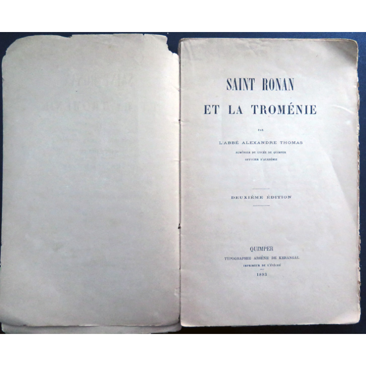 Saint Ronan et la Troménie par l'Abbé Alexandre Thomas 2° édition 1893