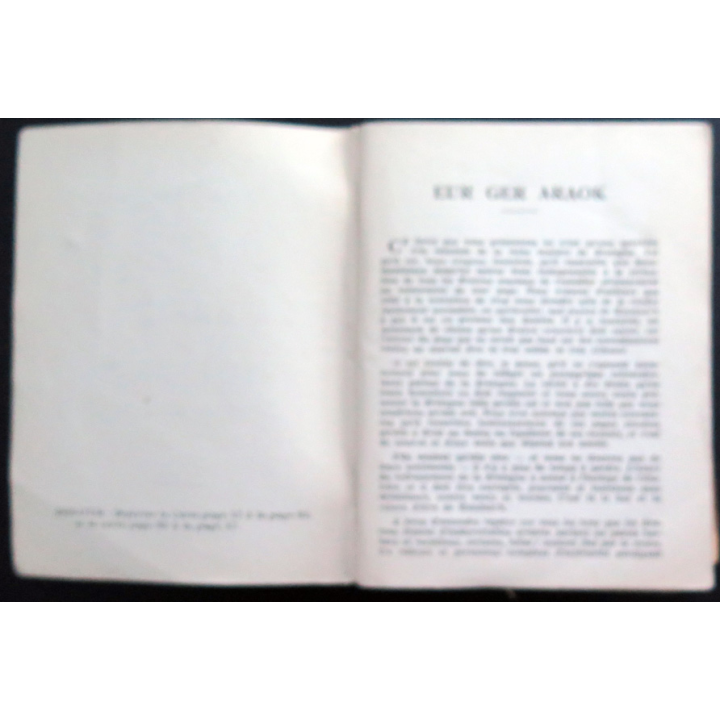 Breizh Hor Bro Bretagne notre pays de Kendalc'h 1955