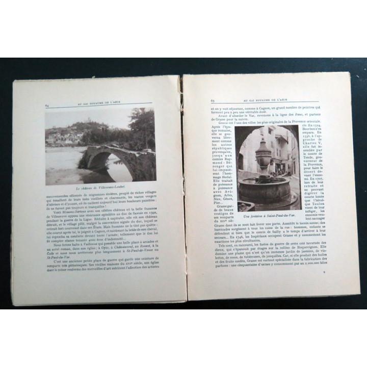 Au gai royaume de l'Azur par P. Devoluy et P. Borel 1924 Tranche abimée et déchirée
