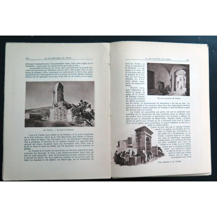 Au gai royaume de l'Azur par P. Devoluy et P. Borel 1924 Tranche abimée et déchirée