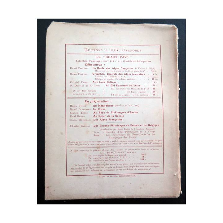 Au gai royaume de l'Azur par P. Devoluy et P. Borel 1924 Tranche abimée et déchirée