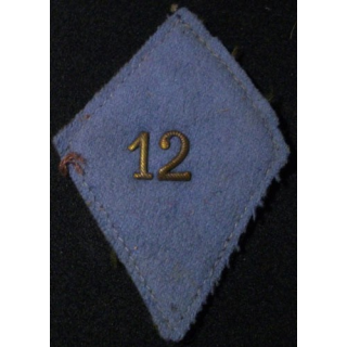 SOUTACHE 1° GM ? : 12°RÉGIMENT D'INFANTERIE CHIFFRES LAITON