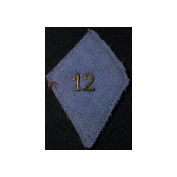 SOUTACHE 1° GM ? : 12°RÉGIMENT D'INFANTERIE CHIFFRES LAITON