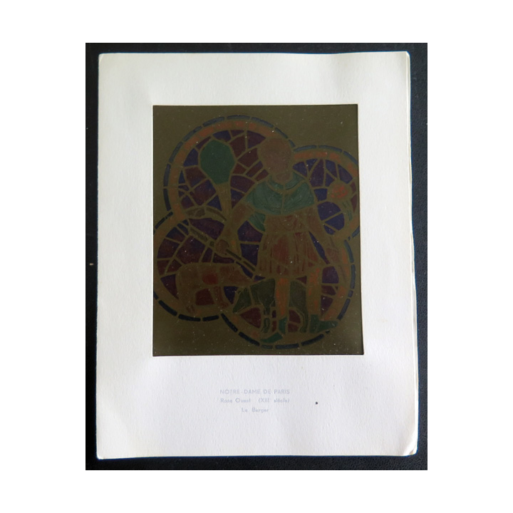 IMAGE PIEUSE : Le Berger de Notre Dame de paris Rose ouest en "vitrail" 13 x 16 cm