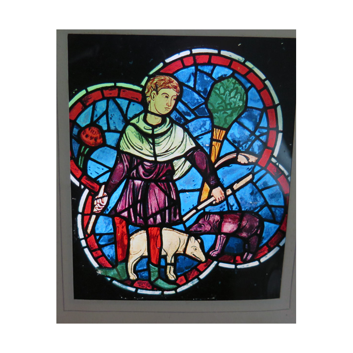 IMAGE PIEUSE : Le Berger de Notre Dame de paris Rose ouest en "vitrail" 13 x 16 cm
