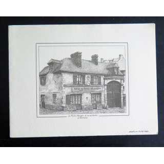 Double carte de Rennes Le puits Mauger 2 rue de Nantes 16,7 x 12,7 cm
