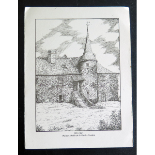 Double carte de Rennes Maison noble de la Haute-Chalais 16,7 x 12,7 cm