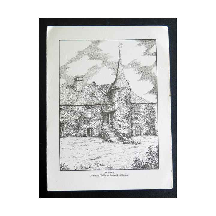 Double carte de Rennes Maison noble de la Haute-Chalais 16,7 x 12,7 cm
