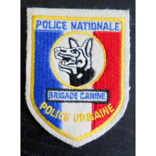 POLICE NATIONALE : insigne tissu de la brigade canine Police urbaine 10 x 7,5 cm