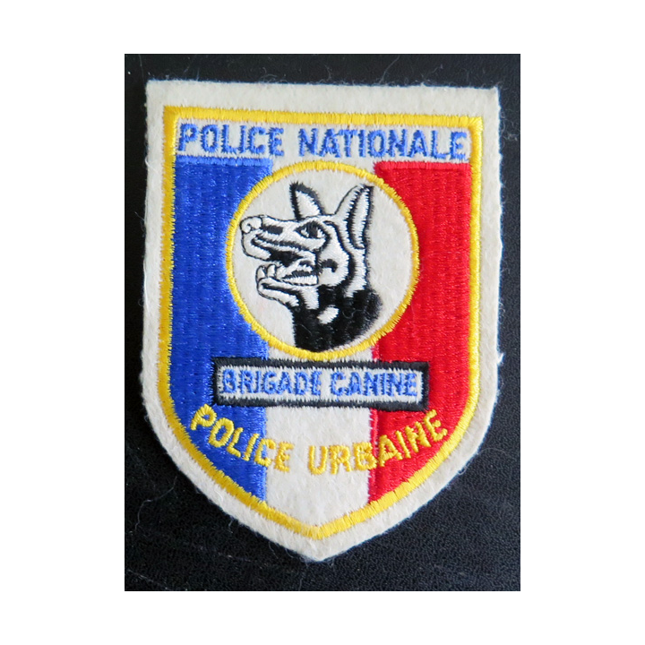 POLICE NATIONALE : insigne tissu de la brigade canine Police urbaine 10 x 7,5 cm