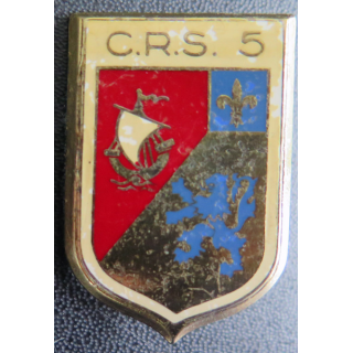 CRS 5 : insigne de la compagnie républicaine de sécurité n° 5 fabrication Drago Paris