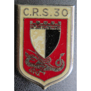 CRS 30 : insigne de la compagnie républicaine de sécurité n° 30 fabrication Drago Paris