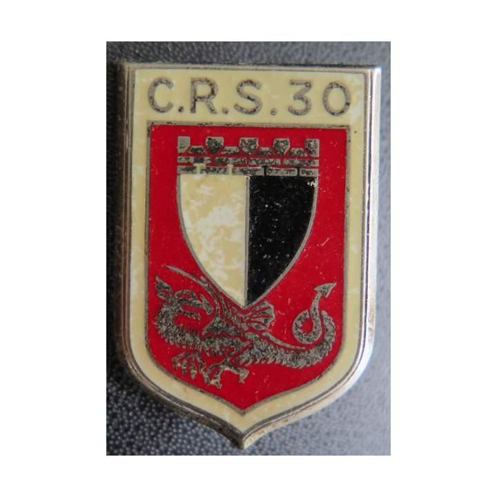 CRS 30 : insigne de la compagnie républicaine de sécurité n° 30 fabrication Drago Paris