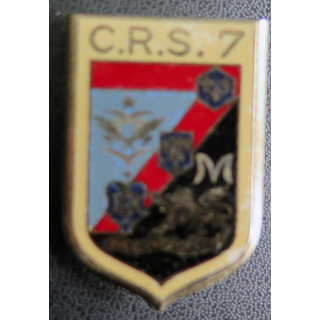 CRS 7 : insigne de la compagnie républicaine de sécurité n° 7 fabrication Drago Paris