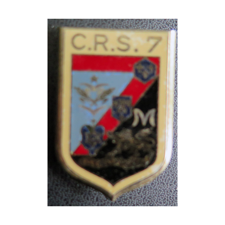 CRS 7 : insigne de la compagnie républicaine de sécurité n° 7 fabrication Drago Paris