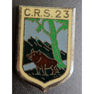 CRS 23 : insigne de la compagnie républicaine de sécurité n° 23 fabrication Drago Paris