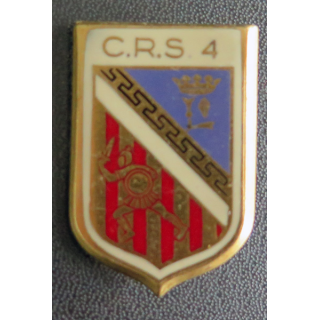 CRS 4 : insigne de la compagnie républicaine de sécurité n° 4 fabrication Drago Paris