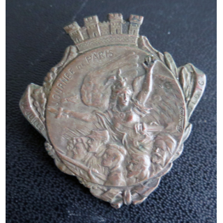 JOURNEE 1914 - 1916  :  insigne métallique de la Journée de la ville de Paris 14 Juillet 1916