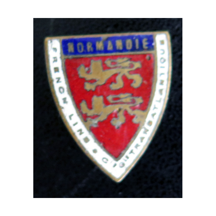 NORMANDIE : Paquebot de la French Line Compagnie générale transatlantique en émail fabrication Duseaux