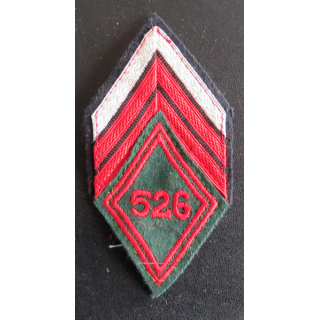 526° RT : Galon de caporal chef PDL du 526° régiment du train avec crochets de fixation