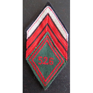 526° RT : Galon de caporal chef PDL du 526° régiment du train avec crochets de fixation