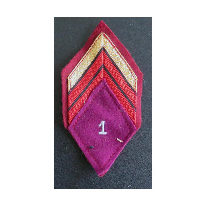 1° RMED : Galon de caporal chef appelé (PDL) du 1° régiment médical avec crochets de fixation