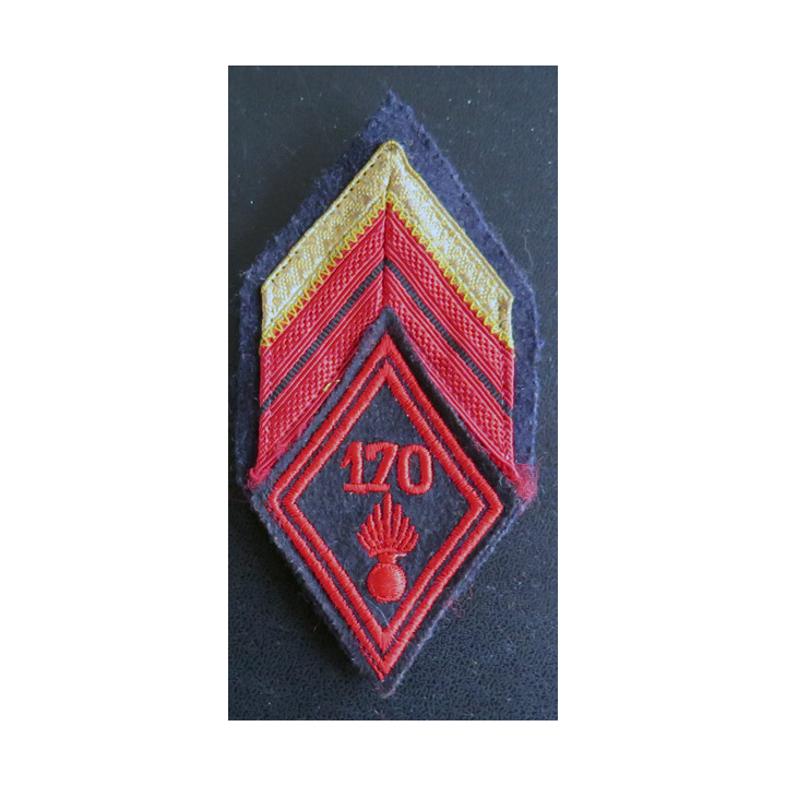170° RI : Galon de caporal-chef appelé (PDL) du 170° régiment d'infanterie avec crochets de fixation