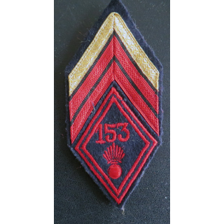 153° RI : Galon de caporal-chef appelé (PDL) du 153° régiment d'infanterie avec crochets de fixation