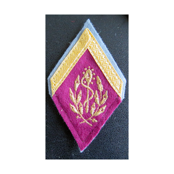 SANTE : galon de sergent appelé (PDL) du service de santé des armées sur tissu bleu clair