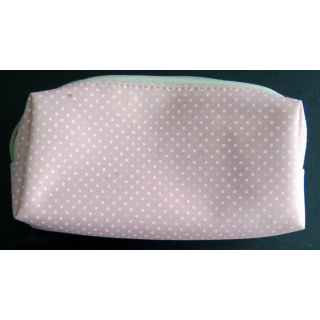 Petite trousse rose à pois blancs 17 x 8 x 4 cm