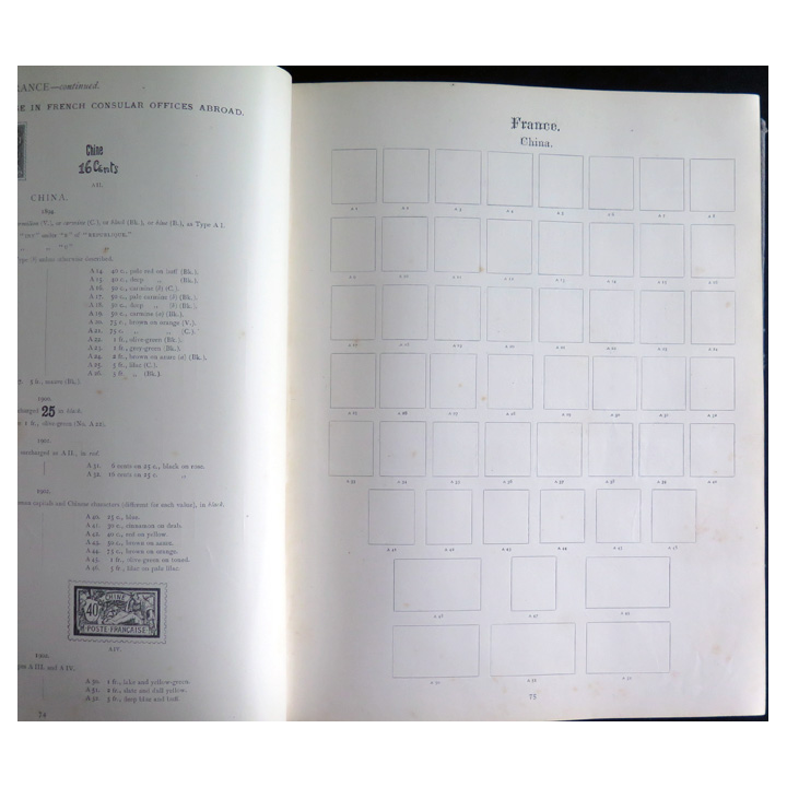 Magnifique album de timbres "The Imperial Postage Stamp Album" avec traces de gommettes