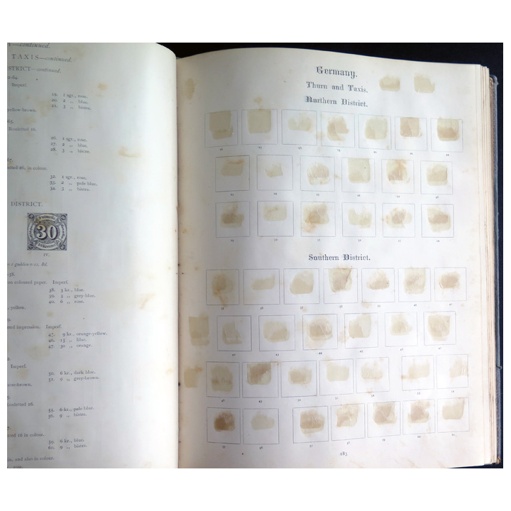 Magnifique album de timbres "The Imperial Postage Stamp Album" avec traces de gommettes