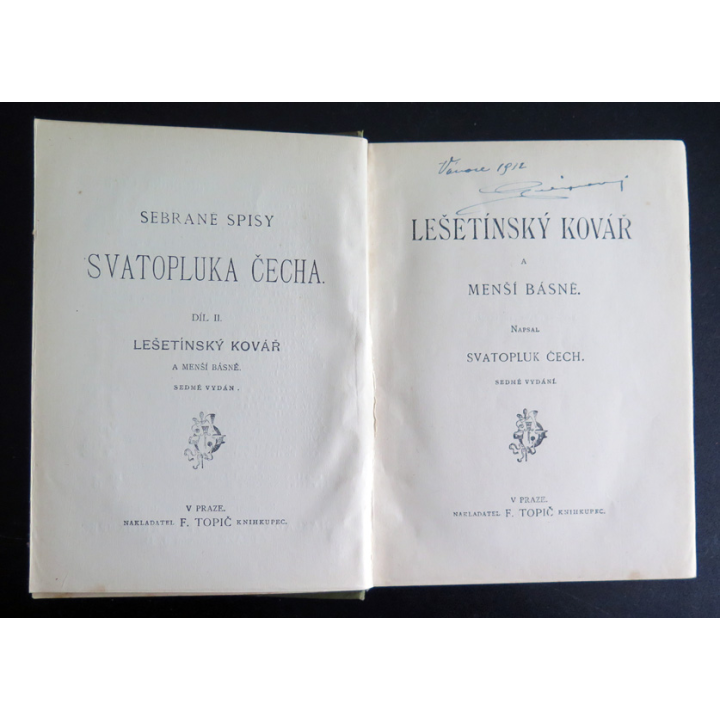 Lesetinsky Kovar a Mensi Basne  par Sebrans Spisy Svatopluka Cecha (en tchèque) 1921