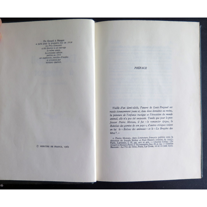 De Goupil à Margot histoires de bêtes par Louis Pergaud 1977 relié cuir