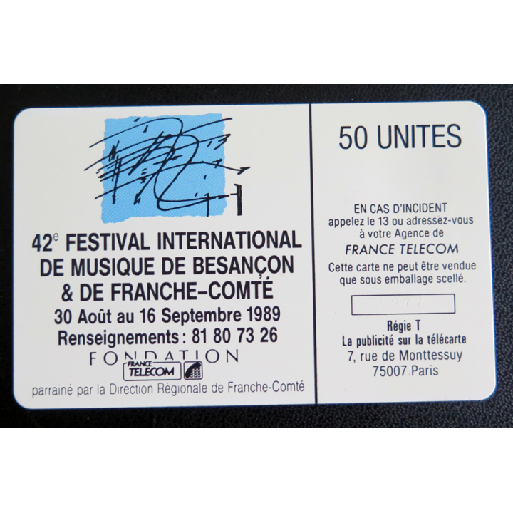 Carte téléphonique Télécarte 50 42° Festival international de Musique de Besançon et de Franche Comté