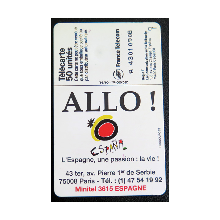 Carte téléphonique Télécarte 50 Holà ! Allo ! España