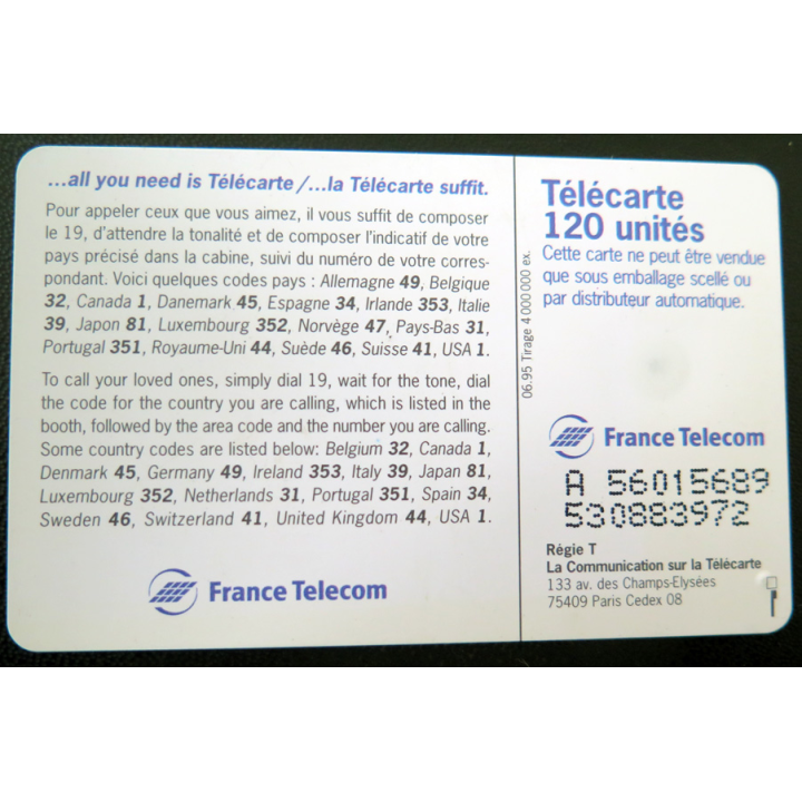 Carte téléphonique Télécarte 120 Call home