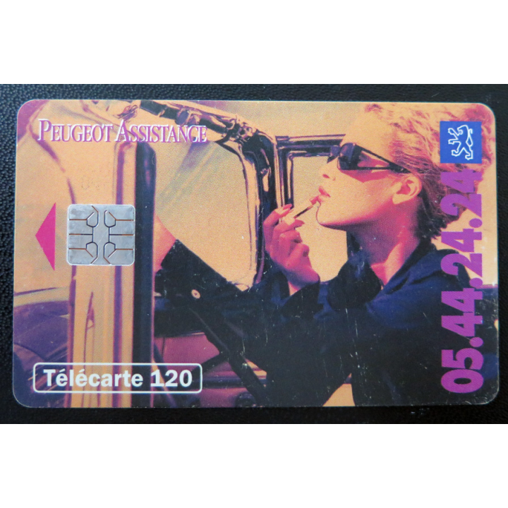 Carte téléphonique Télécarte 120 Peugeot assistance