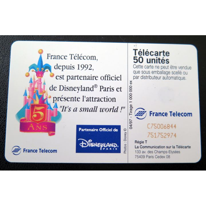 Carte téléphonique Télécarte 50 Disneyland
