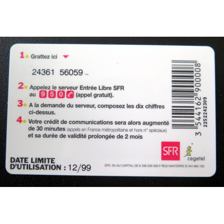 Carte téléphonique La Recharge SFR 30 mn de communications