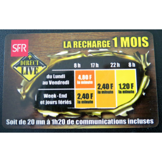 Carte téléphonique La Carte SFR La recharge 1 mois