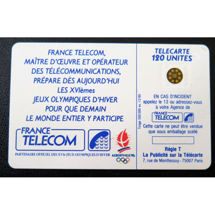 Carte téléphonique Télécarte 120 XVI° Jeux olympiques d'Hiver