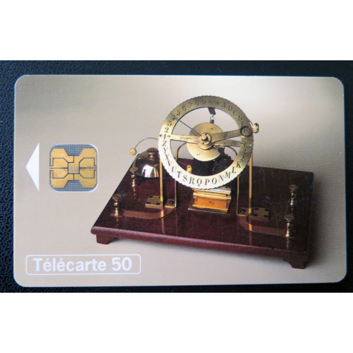 Carte téléphonique Télécarte 50 télégraphe manipulateur Bréguet 1850
